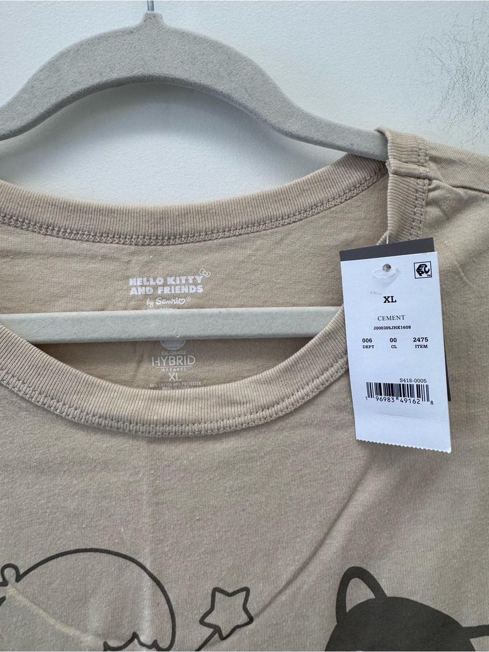 Sanrio Hello Kitty Tee in Beige with White Logo - Picture 4 of 5